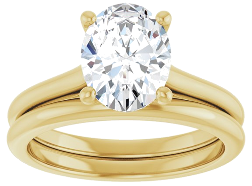 Sužadėtuvių Žiedas „Accented“ 10k yellow gold Oval 9mm x 7mm (8)