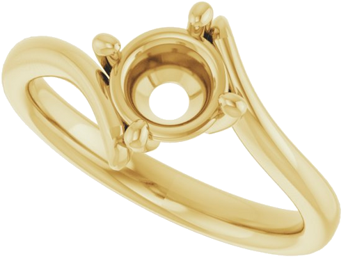 Sužadėtuvių Žiedas „Solitaire Bypass“ 14k yellow gold Round 6.5mm (5)