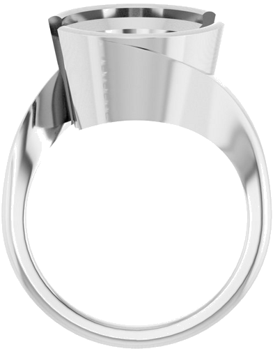 Sužadėtuvių Žiedas „Half-Bezel Solitaire“ 925 Sidabro Oval 16mm x 12mm (2)