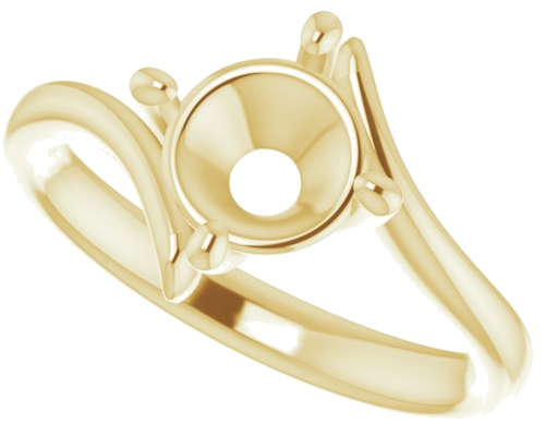 14K Yellow  7.4 mm Round Solitaire Engagement Ring Mounting (5)