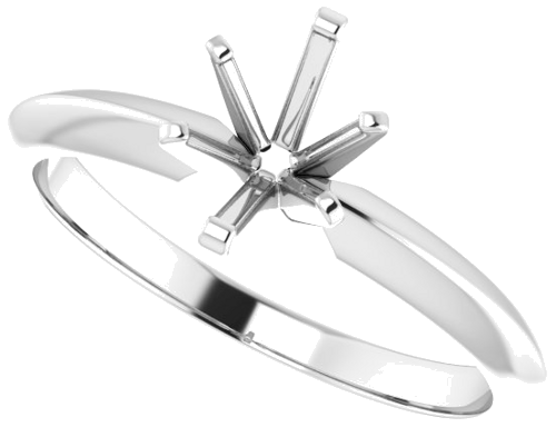 14K White 7x5 mm Oval 6-Prong Solitaire Engagement Ring Mounting (5)