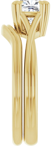 Sužadėtuvių Žiedas „Double Claw-Prong Solitaire Criss-Cross“ 14k yellow gold Cushion 6mm (9)