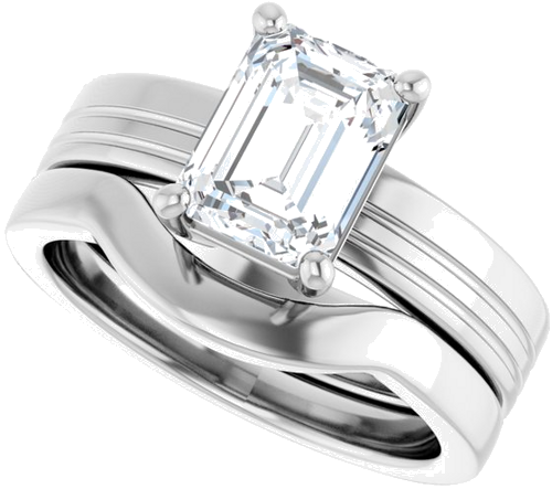 Sužadėtuvių Žiedas „Solitaire“ 925 Sidabro Emerald 8mm x 6mm (10)