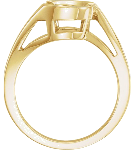 Sužadėtuvių Žiedas „Half-Bezel Solitaire“ 14k yellow gold Round 8.8mm (2)