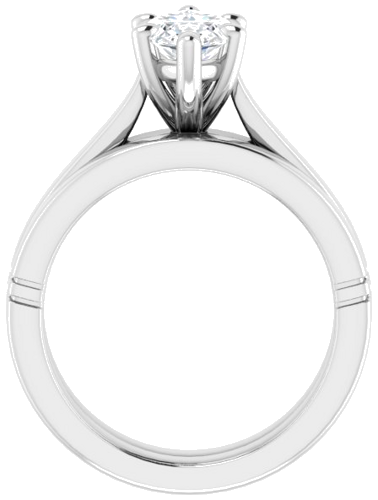 14K White  12x6 mm Marquise Solitaire Engagement Ring Mounting (7)