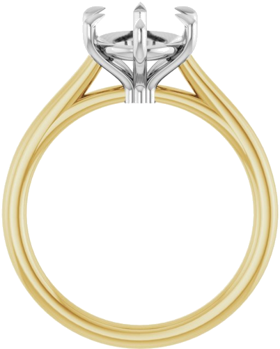 Sužadėtuvių Žiedas „Claw-Pong“ 14k yellow/white gold Oval 10mm x 8mm (2)