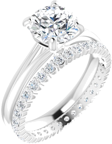 Sužadėtuvių Žiedas „Solitaire“ 14k white gold Round 7.4mm (6)