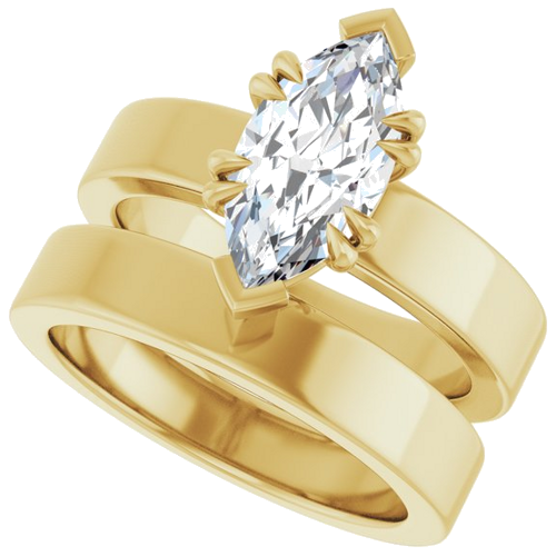 Sužadėtuvių Žiedas „Double Claw-Prong Solitaire“ 14k yellow gold Marquise 12mm x 6mm (10)
