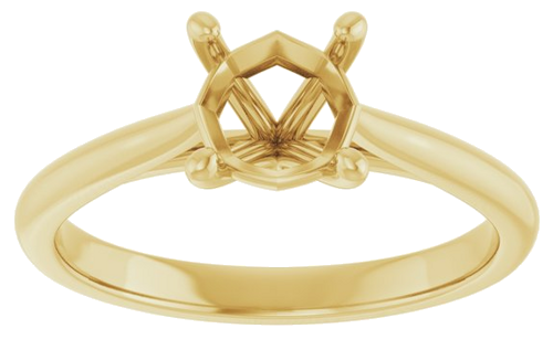 Sužadėtuvių Žiedas „Solitaire“ 585 Geltonojo Aukso Cushion 6mm (3)