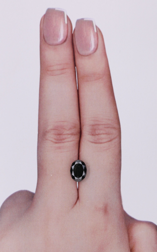 1.38 carat Fancy Black-VVS2 Natūralus Oval Deimantas (1)
