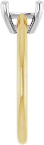 14K Yellow White 7 mm Cushion Solitaire Engagement Ring Mounting (4)