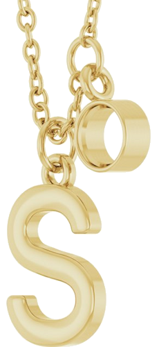 Pakabukas „Accented Initial“ 14k yellow gold Round 3mm (3)