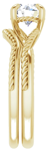 Sužadėtuvių Žiedas „Claw-Prong Solitaire Rope“ 14k yellow gold Round 6.5mm (9)