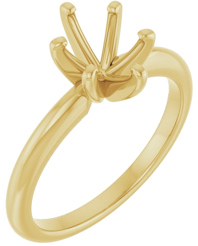 14K Yellow  8x6 mm Oval Solitaire Engagement Ring Mounting (1)