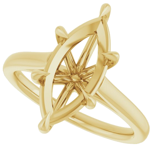 Sužadėtuvių Žiedas „Claw-Pong“ 18k yellow gold Marquise 15mm x 7mm (5)