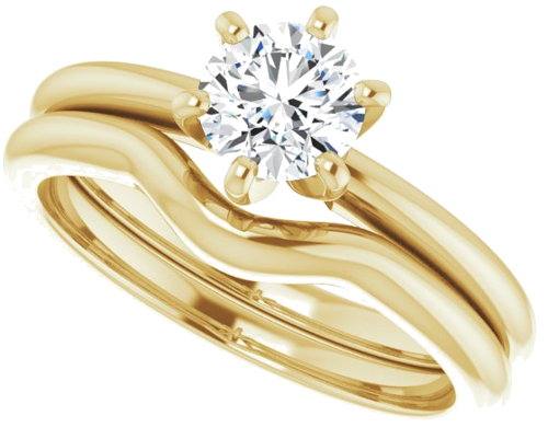 14K Yellow 5.5 mm Round Solitaire Engagement Ring Mounting (10)
