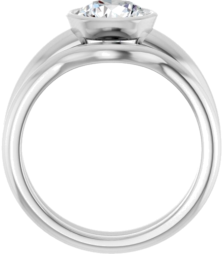 Sužadėtuvių Žiedas „Bezel-Set Solitaire“ 14k white gold Round 7.4mm (7)