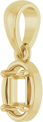Pakabukas „Solitaire Charm“ 14k yellow gold Emerald 4mm x 3mm (2)