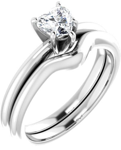 Platinum  5x5 mm Heart Solitaire Engagement Ring Mounting (6)