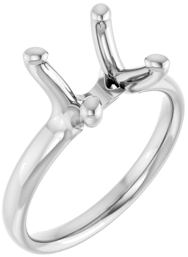 Sužadėtuvių Žiedas „Solitaire“ 14k white gold Square 7mm (1)