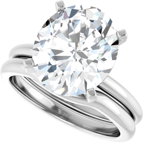 Sužadėtuvių Žiedas 14k white gold Oval 12mm x 10mm (10)