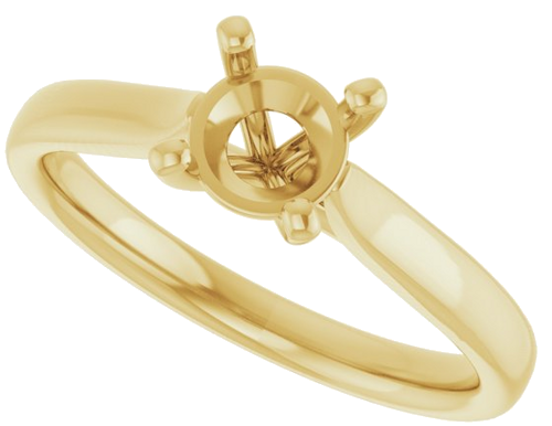 14K Yellow 5.8 mm Round Engagement Ring Mounting (5)
