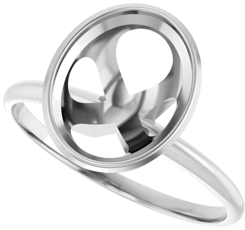 14K White 10x8 mm Oval Solitaire Engagement Ring (5)