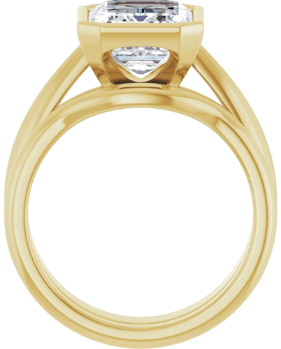Sužadėtuvių Žiedas „Bezel-Set Solitaire“ 14k yellow gold Emerald 10mm x 8mm (7)