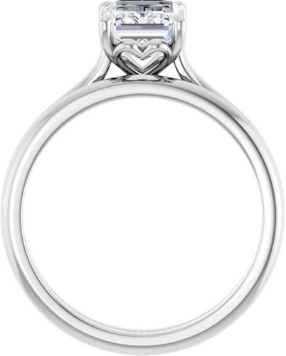 Sužadėtuvių Žiedas „Solitaire“ 10k white gold Emerald 8mm x 6mm (7)