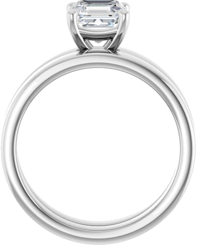 Sterling Silver 6 mm Asscher Solitaire Engagement Ring Mounting (7)