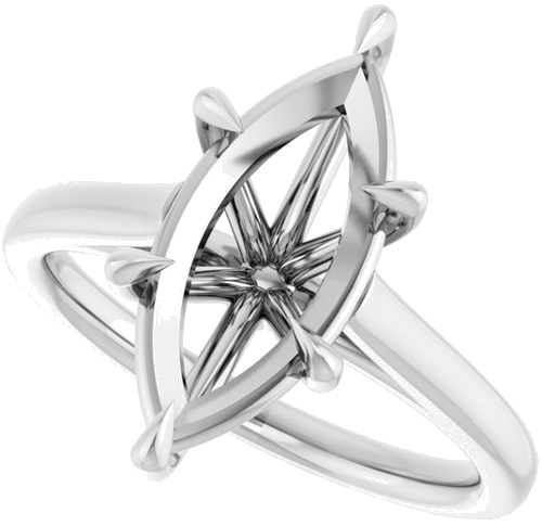 Sužadėtuvių Žiedas „Claw-Pong“ 14k white gold Marquise 15mm x 7mm (5)