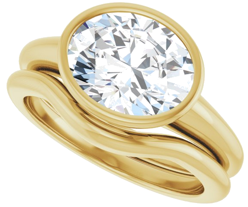 Sužadėtuvių Žiedas „Bezel-Set Solitaire“ 14k yellow gold Oval 10mm x 8mm (10)