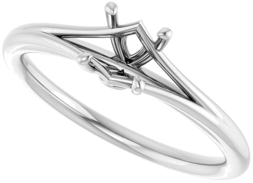 Sužadėtuvių Žiedas „Solitaire“ 14k white gold Round 5.2mm (5)