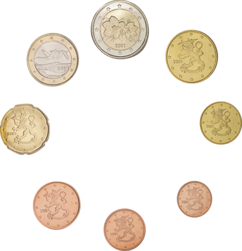 2001 Finland Euro Coin BU Set (4)
