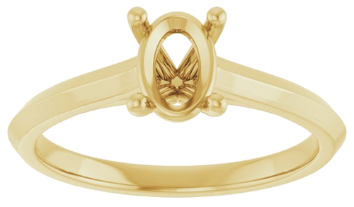 14K Yellow 7x5 mm Oval Solitaire Engagement Ring Mounting (3)