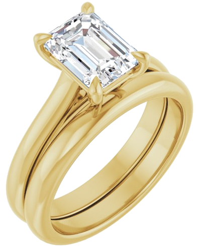 Sužadėtuvių Žiedas „Claw-Prong“ 14k yellow gold Emerald 8mm x 6mm (6)