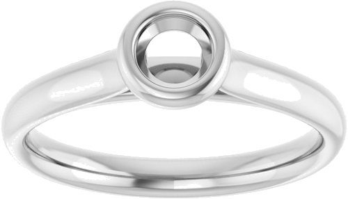 Sužadėtuvių Žiedas „Bezel-Set Solitaire“ 585 Baltojo Aukso Round 4.1mm (3)