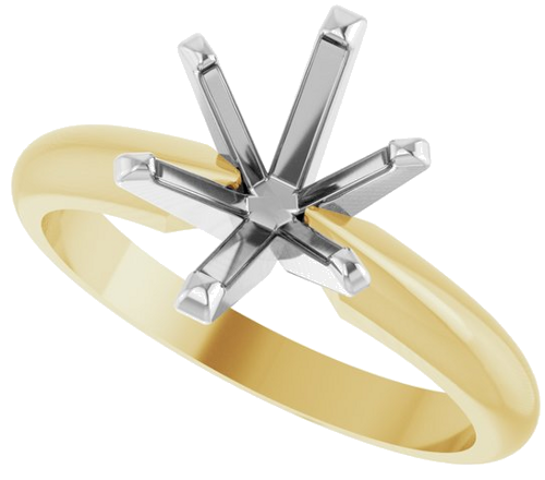 Sužadėtuvių Žiedas „Solitaire“ 14k yellow/white gold Oval 9mm x 7mm (5)