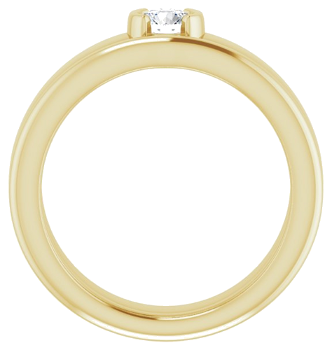 Sužadėtuvių Žiedas „Half-Bezel Solitaire“ 14k yellow gold Round 4.1mm (7)