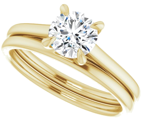 Sužadėtuvių Žiedas „Solitaire“ 585 Geltonojo Aukso Round 6mm (10)