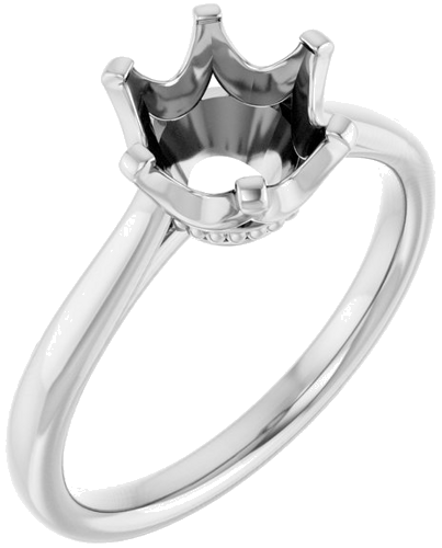 Sužadėtuvių Žiedas „Solitaire“ 585 Baltojo Aukso Round 8mm (1)