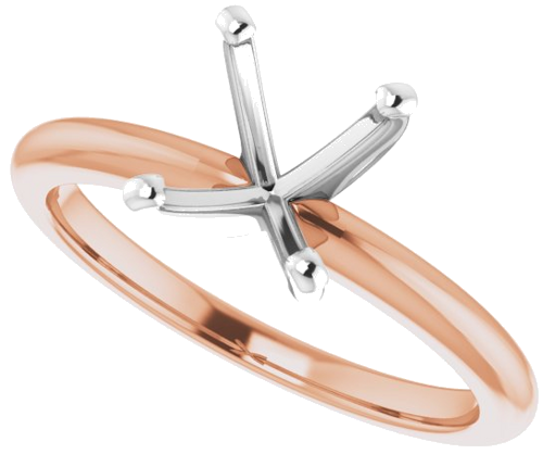 14K Rose   White  9x7 mm Oval Solitaire Engagement Ring Mounting (5)