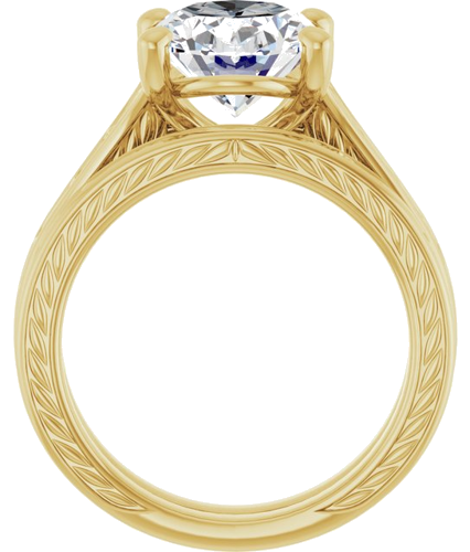 Sužadėtuvių Žiedas „Solitaire Scroll“ 14k yellow gold Oval 11mm x 9mm (7)