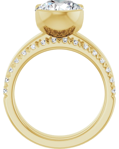 Sužadėtuvių Žiedas „Half-Bezel Solitaire“ 18k yellow gold Round 9.4mm (7)
