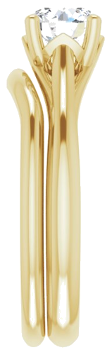 Sužadėtuvių Žiedas „Solitaire“ 585 Geltonojo Aukso Round 6mm (9)