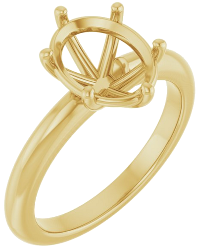 Sužadėtuvių Žiedas 14k yellow gold Oval 10mm x 8mm (1)