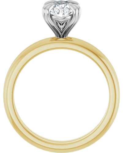 Sužadėtuvių Žiedas „Double Claw-Prong“ 14k yellow/white gold Pear 10mm x 6mm (7)