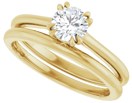 Sužadėtuvių Žiedas „Double Claw-Prong“ 10k yellow gold Round 5.2mm (10)