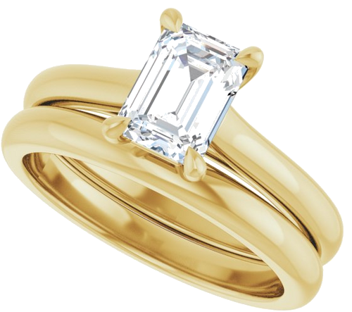 Sužadėtuvių Žiedas „Claw-Prong“ 14k yellow gold Emerald 7mm x 5mm (10)