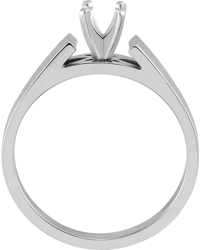 14K White 4 mm Round Engagement Ring Mounting (2)
